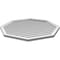 Ekena Millwork Octagonal Surface Mount PVC Gable Vent w/ 2"W x 1-1/2"P Brickmould Frame, 40"W x 40"H GVPOC40X4002SN - alternate 2